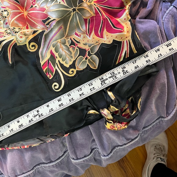 CACHE Black & Pink Floral Silk-Blend Top Sz S - Picture 6 of 6